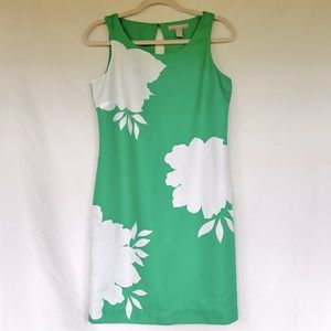 Banana Republic Silk Green Floral Dress‎ Size 2